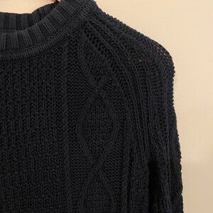 J.Crew Men's Navy Cable Knit Sweater, Size S, Good Condition